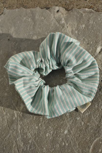 Chouchou froufrou rayures vertes