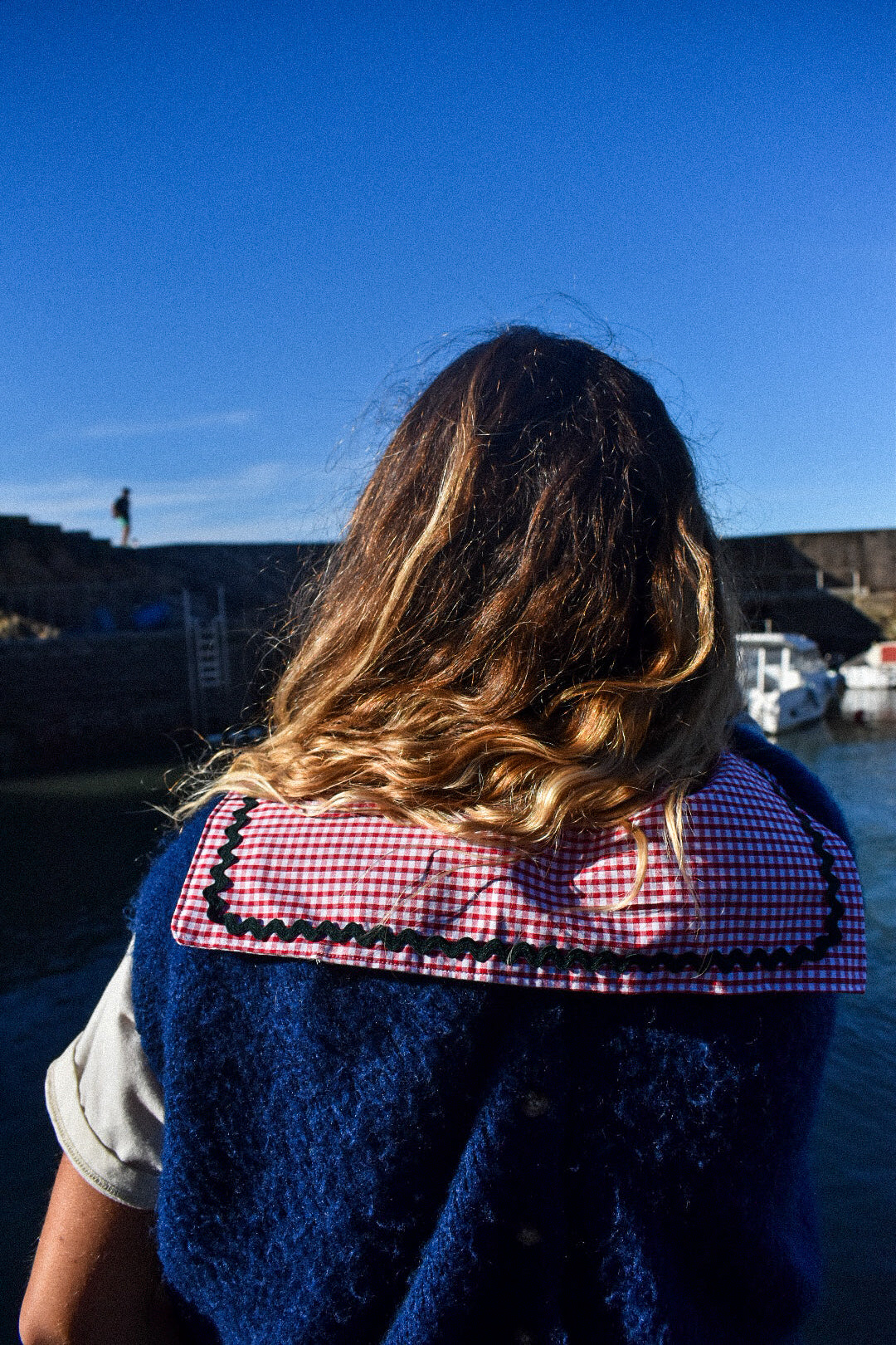 Col Claudine vichy rouge