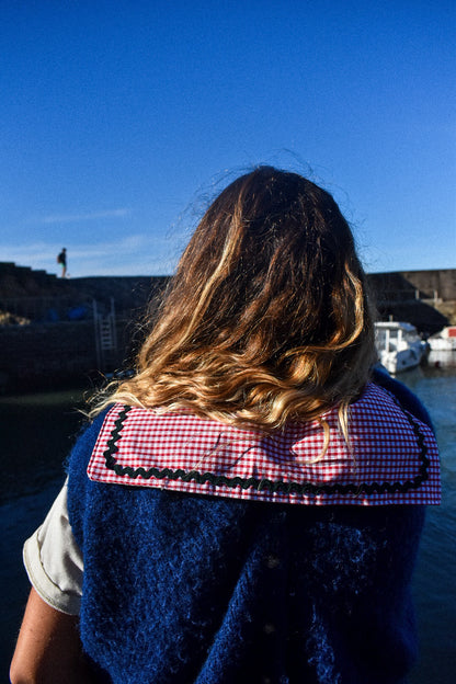 Col Claudine vichy rouge