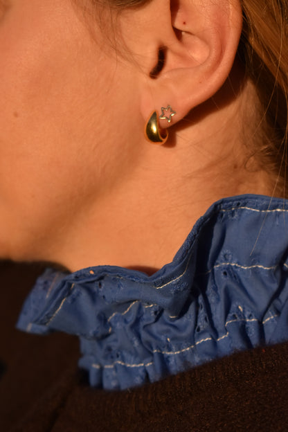 Col victorien broderie bleue