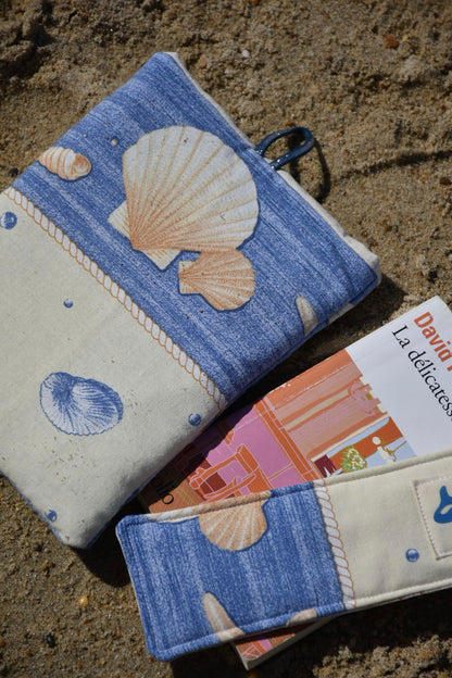 Pochette de livres Upcyclé - Coquillages