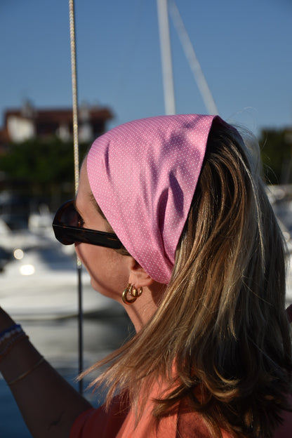 Bandana Bella - Rose à pois