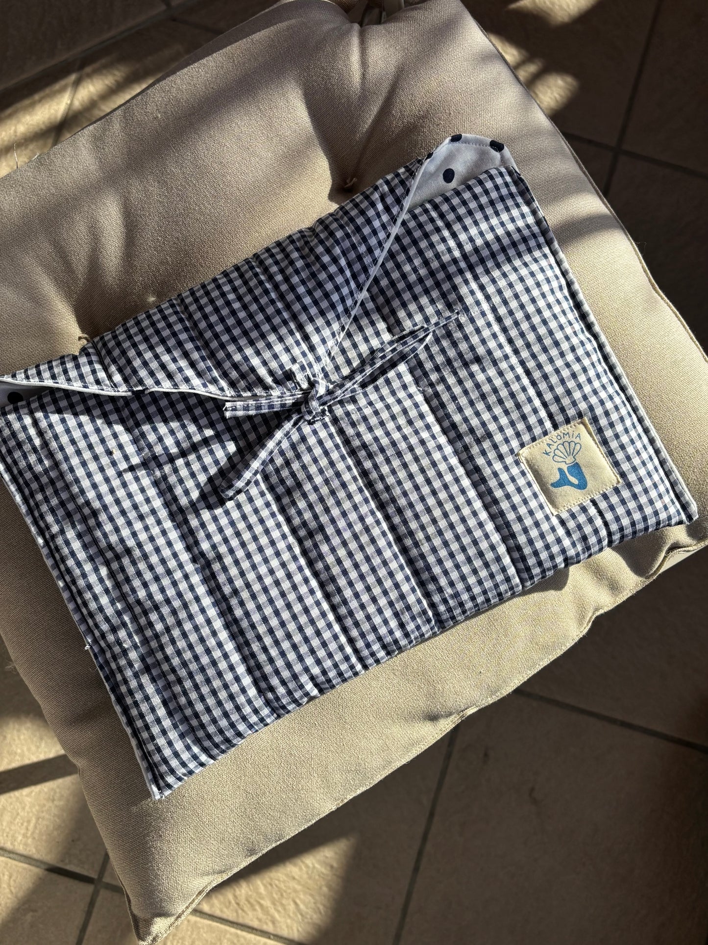 Pochette d’iPad vichy bleu simple