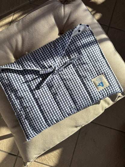 Pochette d’iPad vichy bleu simple