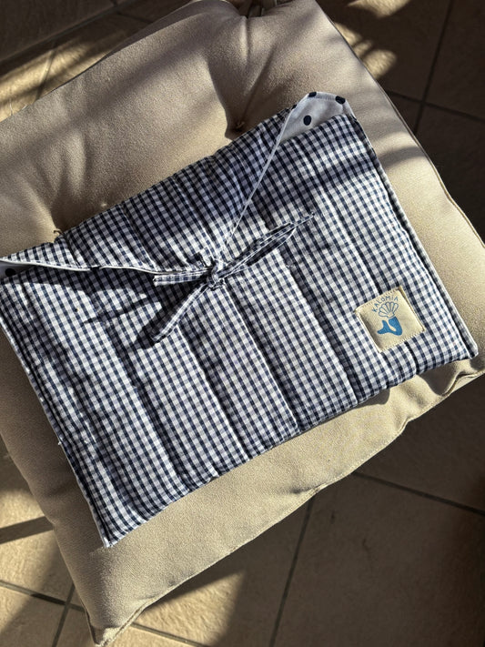 Pochette d’iPad vichy bleu simple