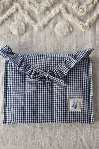 Pochette d’iPad vichy bleu