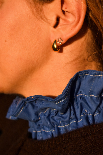 Col victorien broderie bleue