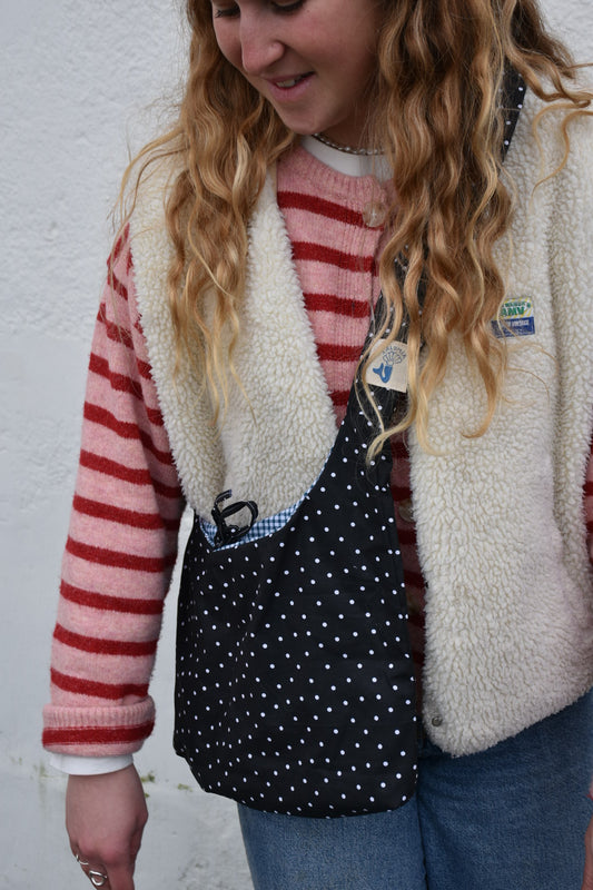 Le sac Perlette Réversible Polka Dot & Vichy Vert