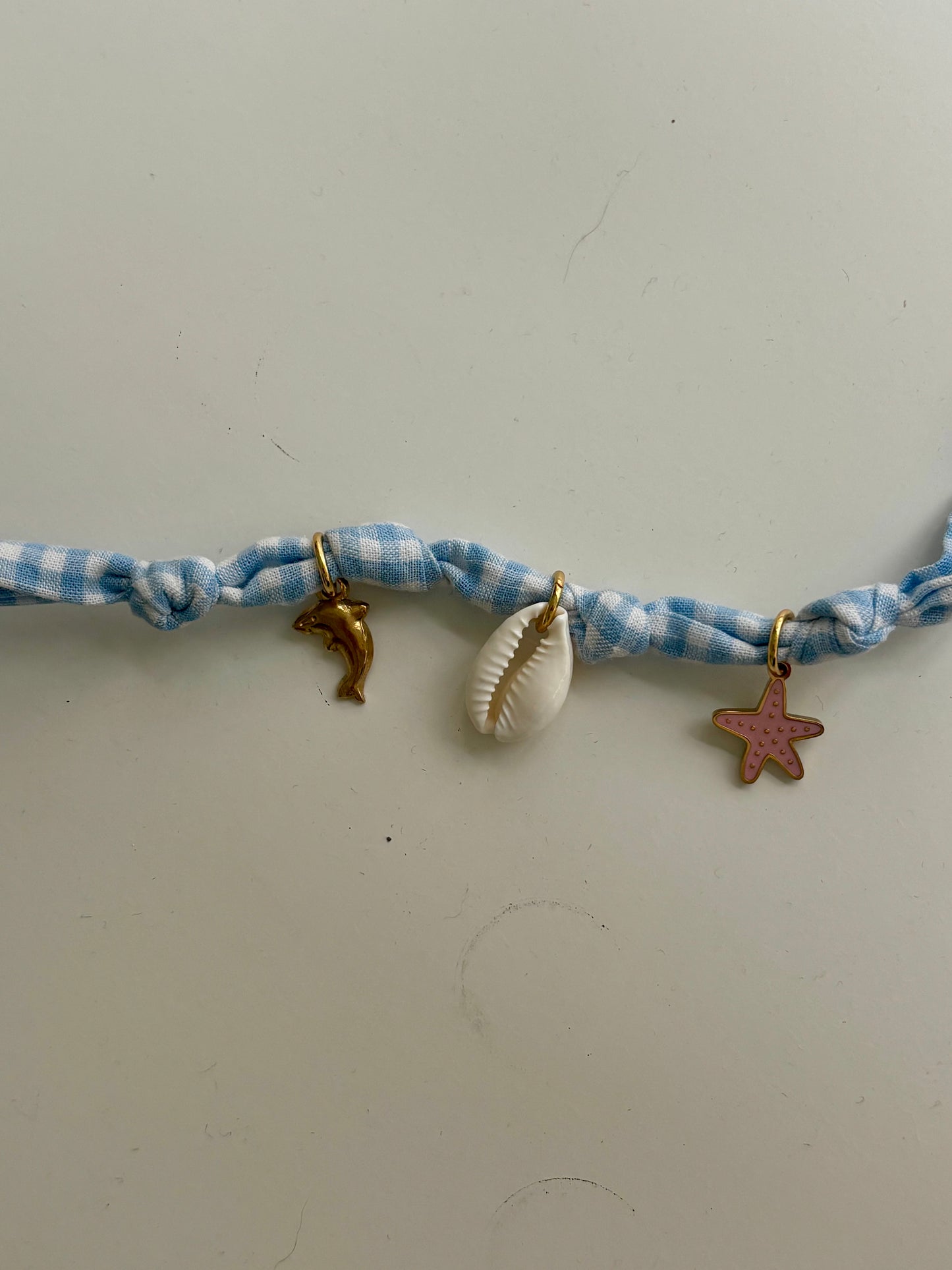 Bracelet de l’océan vichy bleu - pièce unique