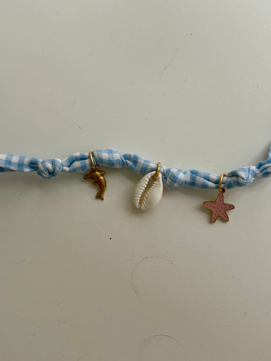 Bracelet de l’océan vichy bleu - pièce unique
