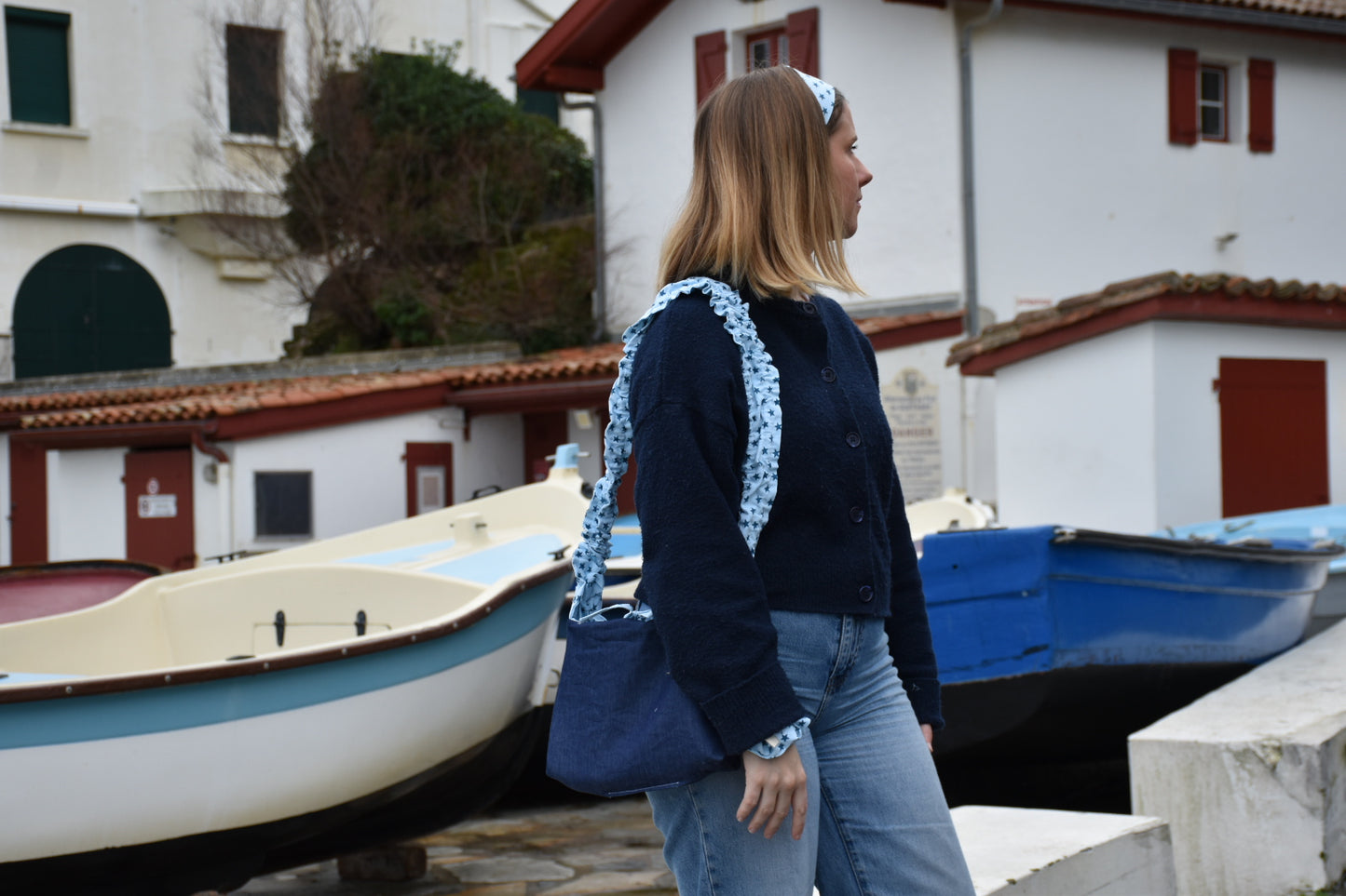 Sac ajustable réversible étoile star / denim
