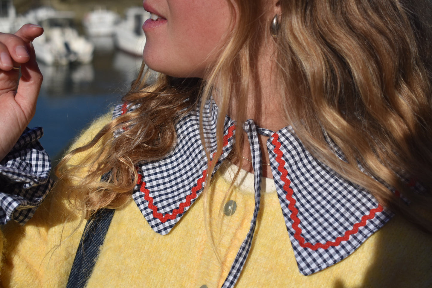 Col Claudine vichy bleu