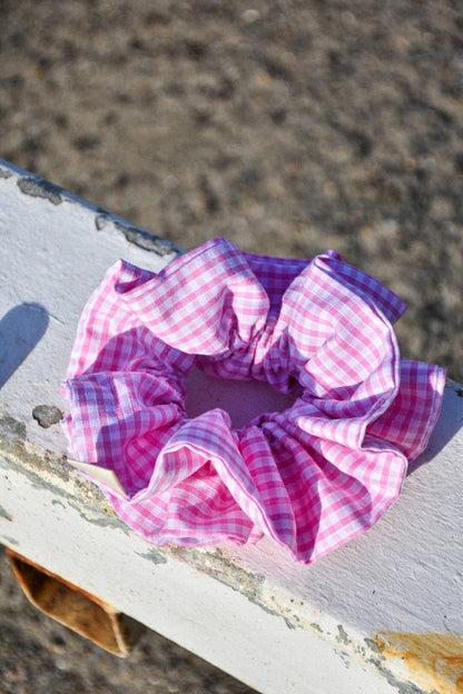 Chouchou froufrou Romie vichy rose
