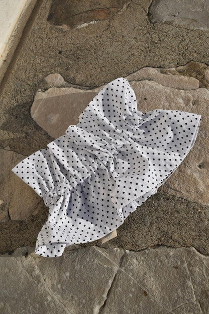 Col victorien blanc à pois