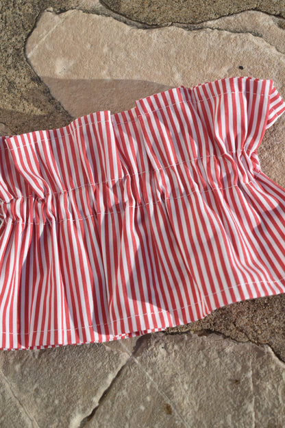 Col victorien rayures rouges - modèle unique