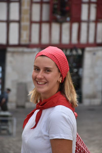 Bandana Betty - rouge à pois