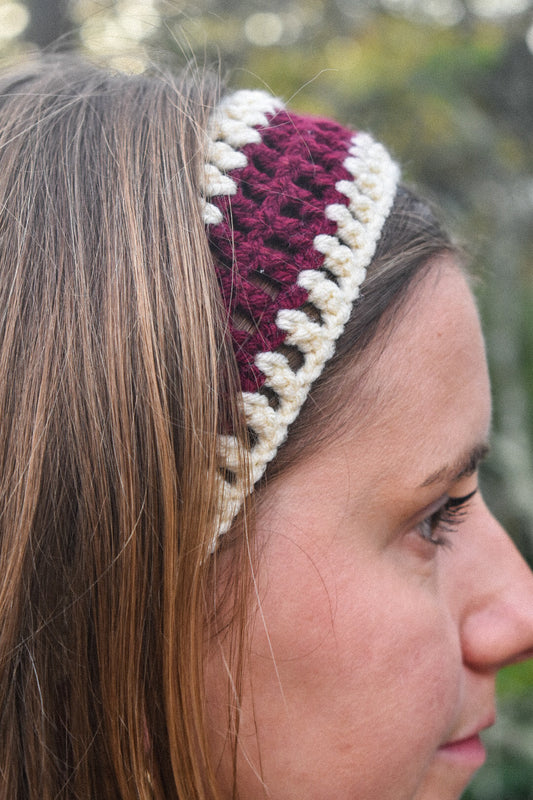 Bandeau Beige Burgundy