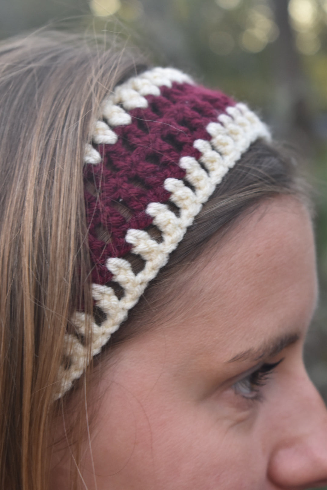 Bandeau Beige Burgundy