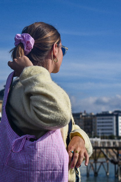 Le sac Starlette Réversible Vichy Rose & Kaki Velours
