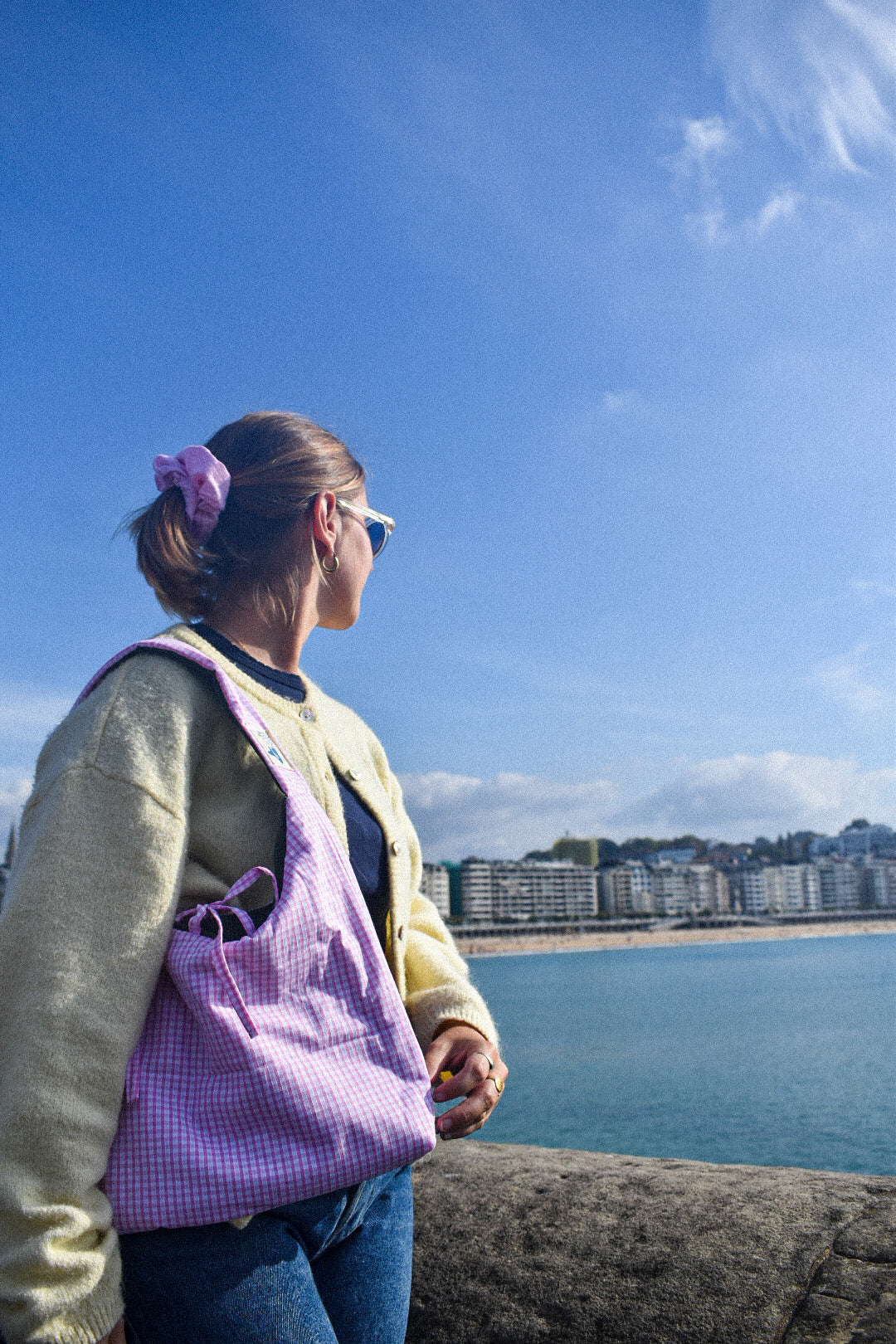 Le sac Starlette Réversible Vichy Rose & Kaki Velours