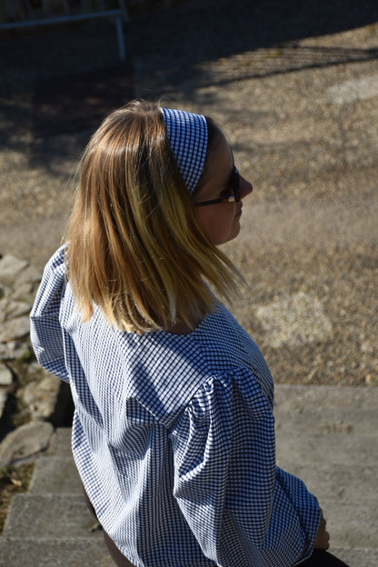 Blouse vichy bleu - modèle unique