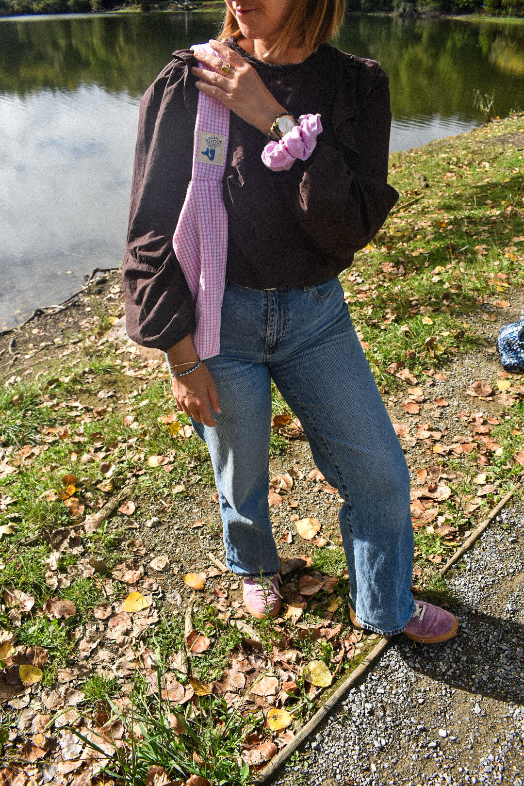 Le sac Starlette Réversible Vichy Rose & Kaki Velours