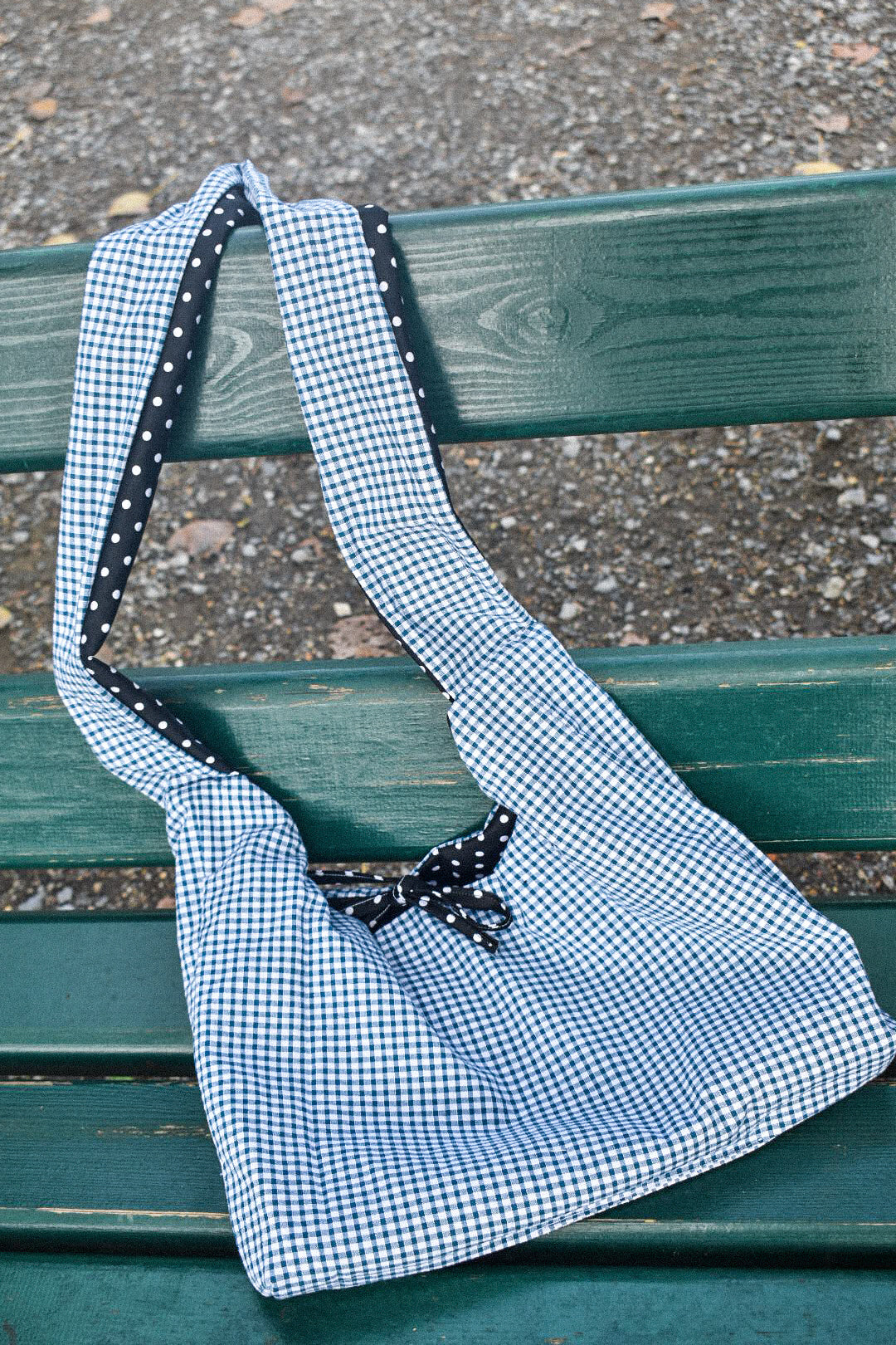 Le sac Perlette Réversible Polka Dot & Vichy Vert