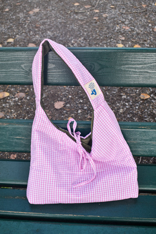 Le sac Starlette Réversible Vichy Rose & Kaki Velours