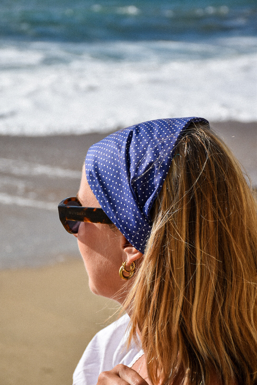 Bandana Sienna - bleu à pois