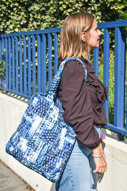 Le cabas Bleu d'Hiver en velours