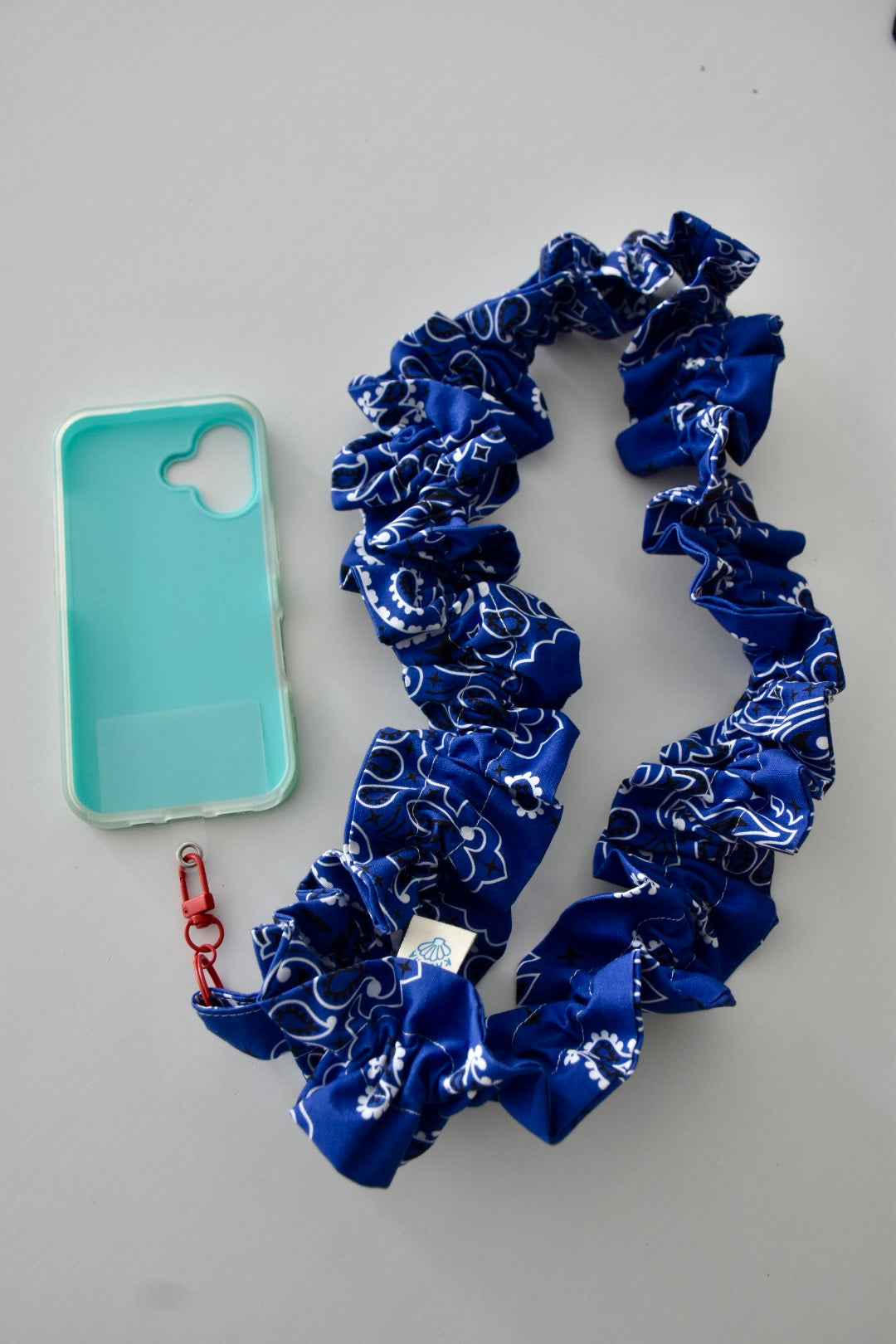Cordon de téléphone - Bandana bleu