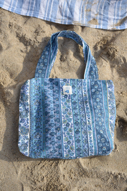 Sac de plage bohème bleu