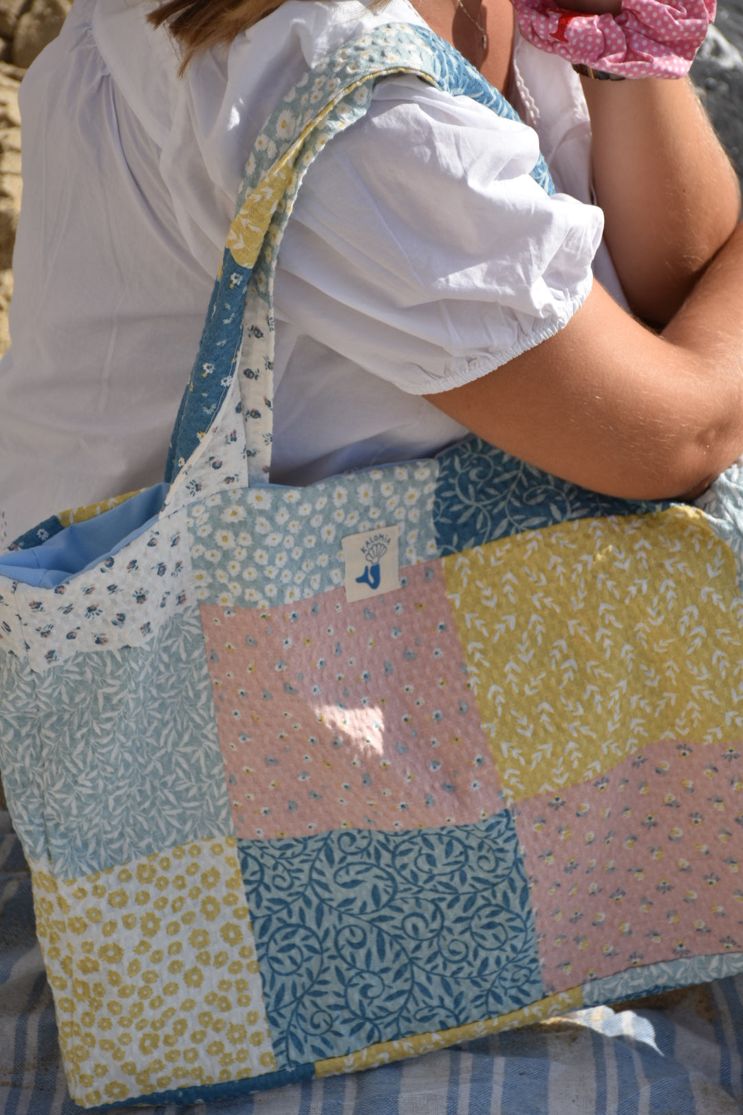 Sac de plage Patchwork Pastel
