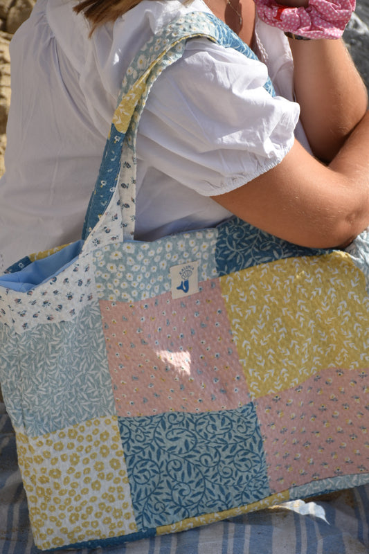 Sac de plage Patchwork Pastel