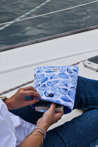 Pochette de livres Bleu Coquillages