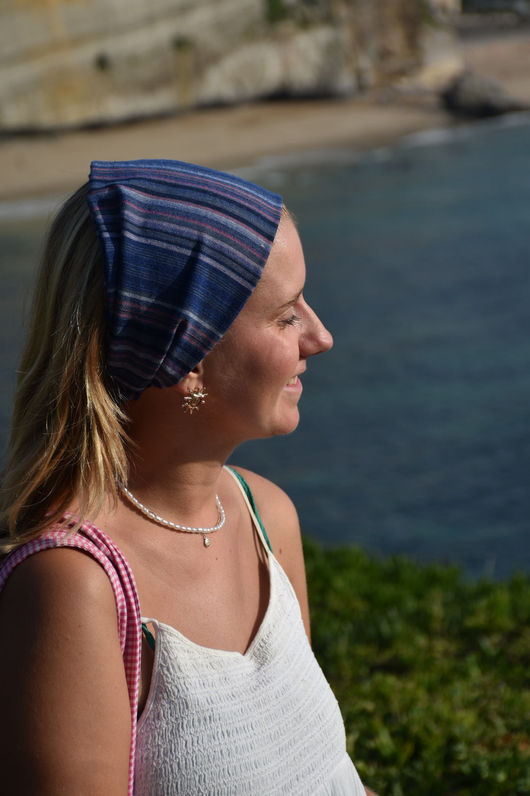 Bandana Donna - denim et rayures colorés