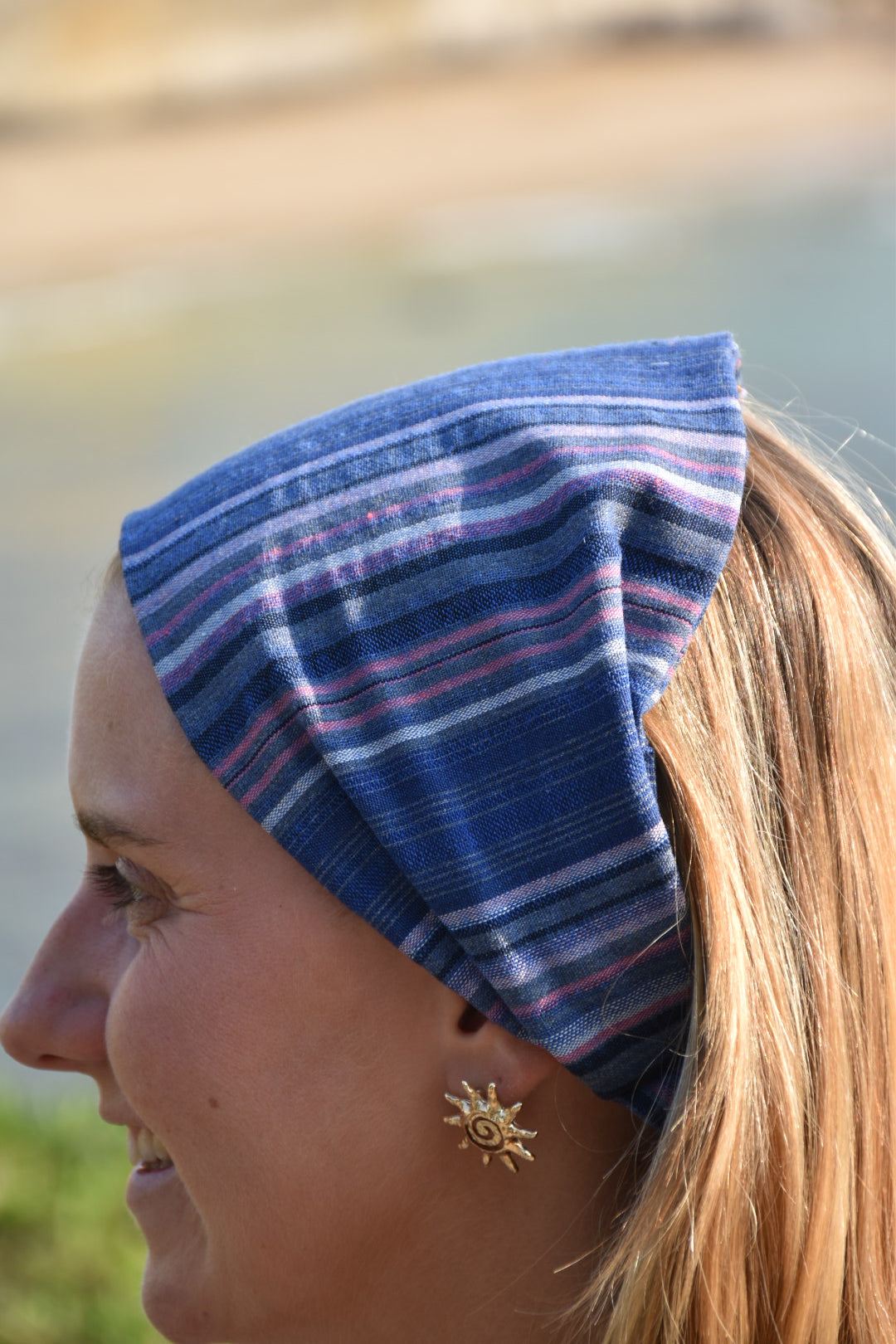 Bandana Donna - denim et rayures colorés