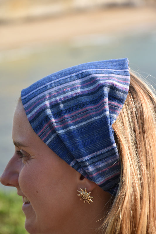 Bandana Donna - denim et rayures colorés