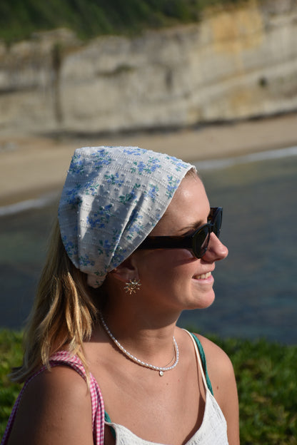 Bandana Chiquitta - blanc broderies à fleurs
