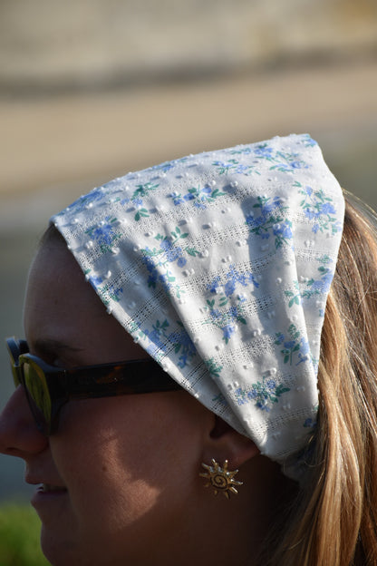 Bandana Chiquitta - blanc broderies à fleurs