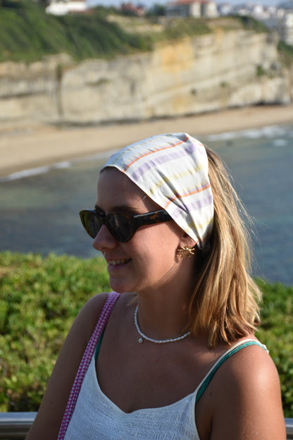 Bandana Verano - blanc à rayures pastel