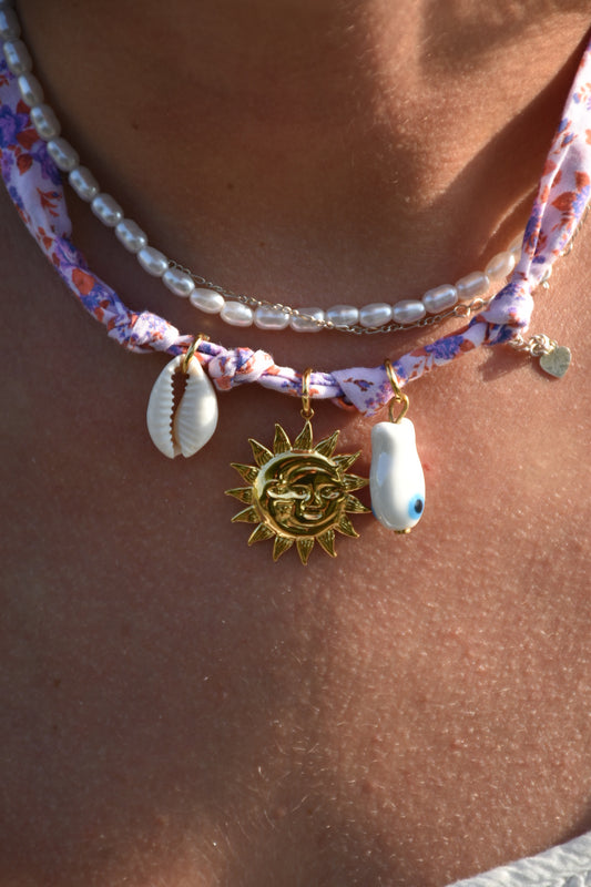 Collier de l'océan Lilas - pièce unique