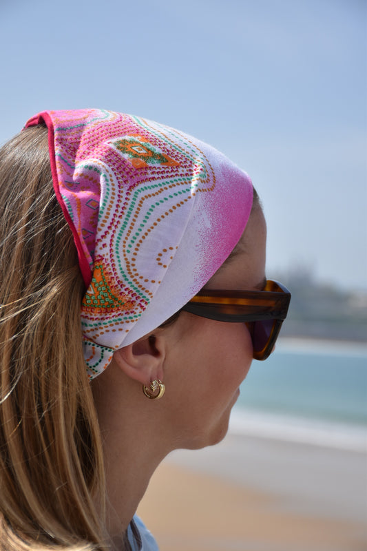 Bandana Batik Rose Upcyclé