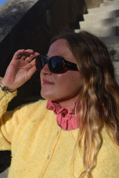 Col victorien vichy rose et rouge