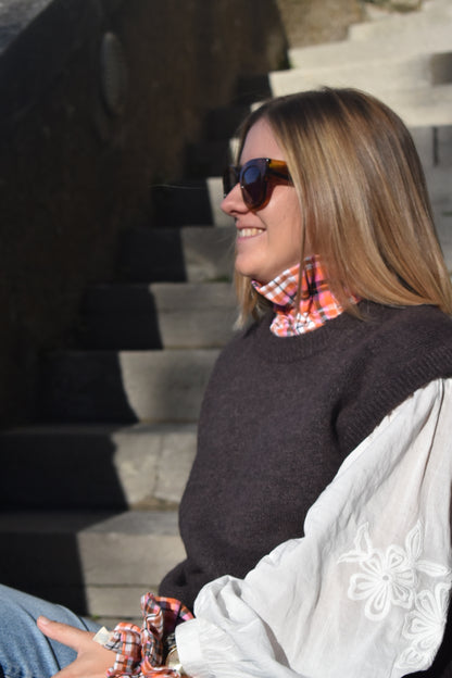 Col victorien carreaux couleur