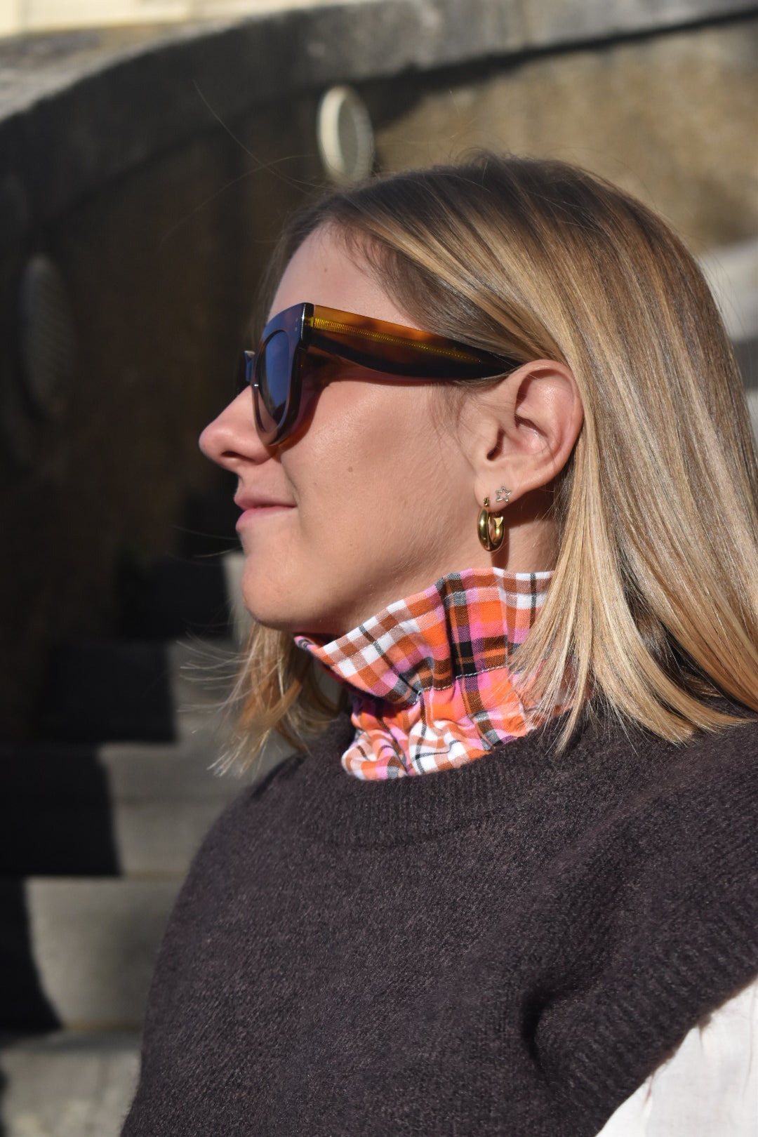 Col victorien carreaux couleur