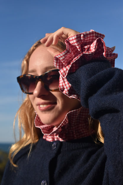 Col Victorien vichy rouge