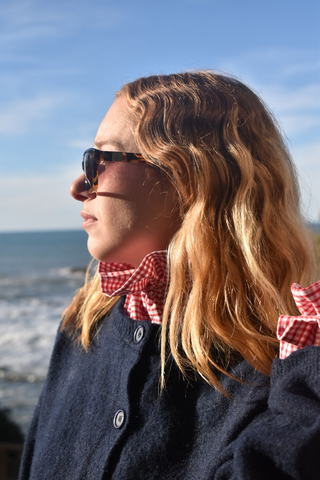 Col Victorien vichy rouge