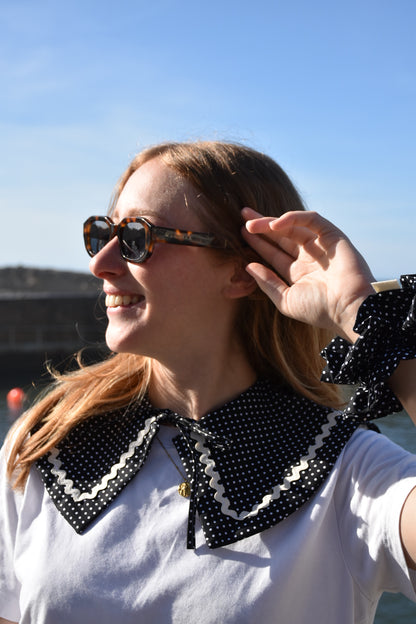 Col claudine polka dot - croquet blanc