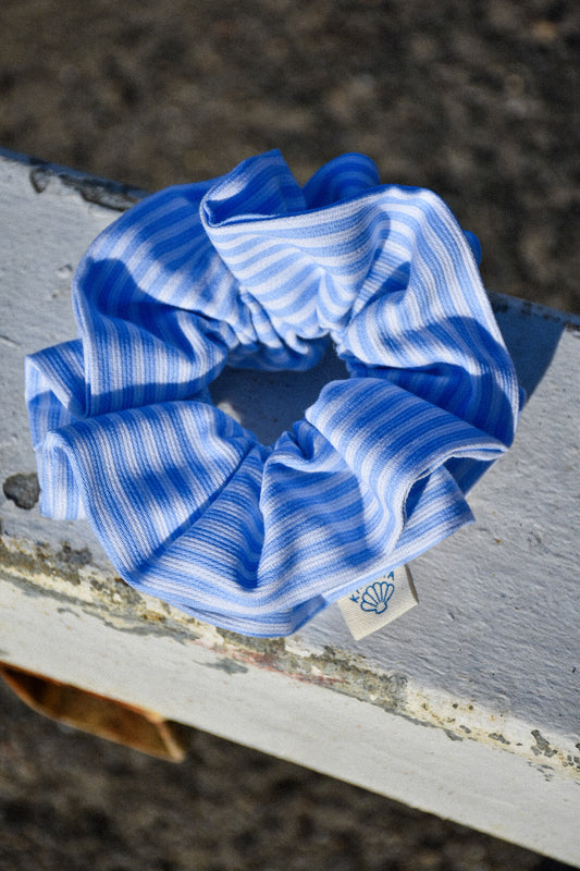 Chouchou froufrou rayures bleues